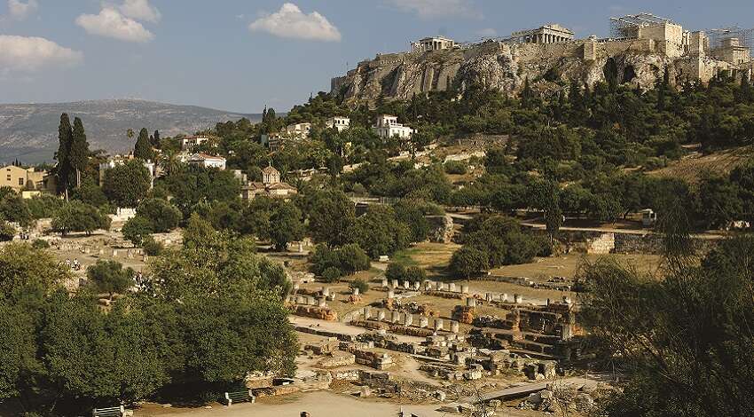 A view of the Acropolis in Greece